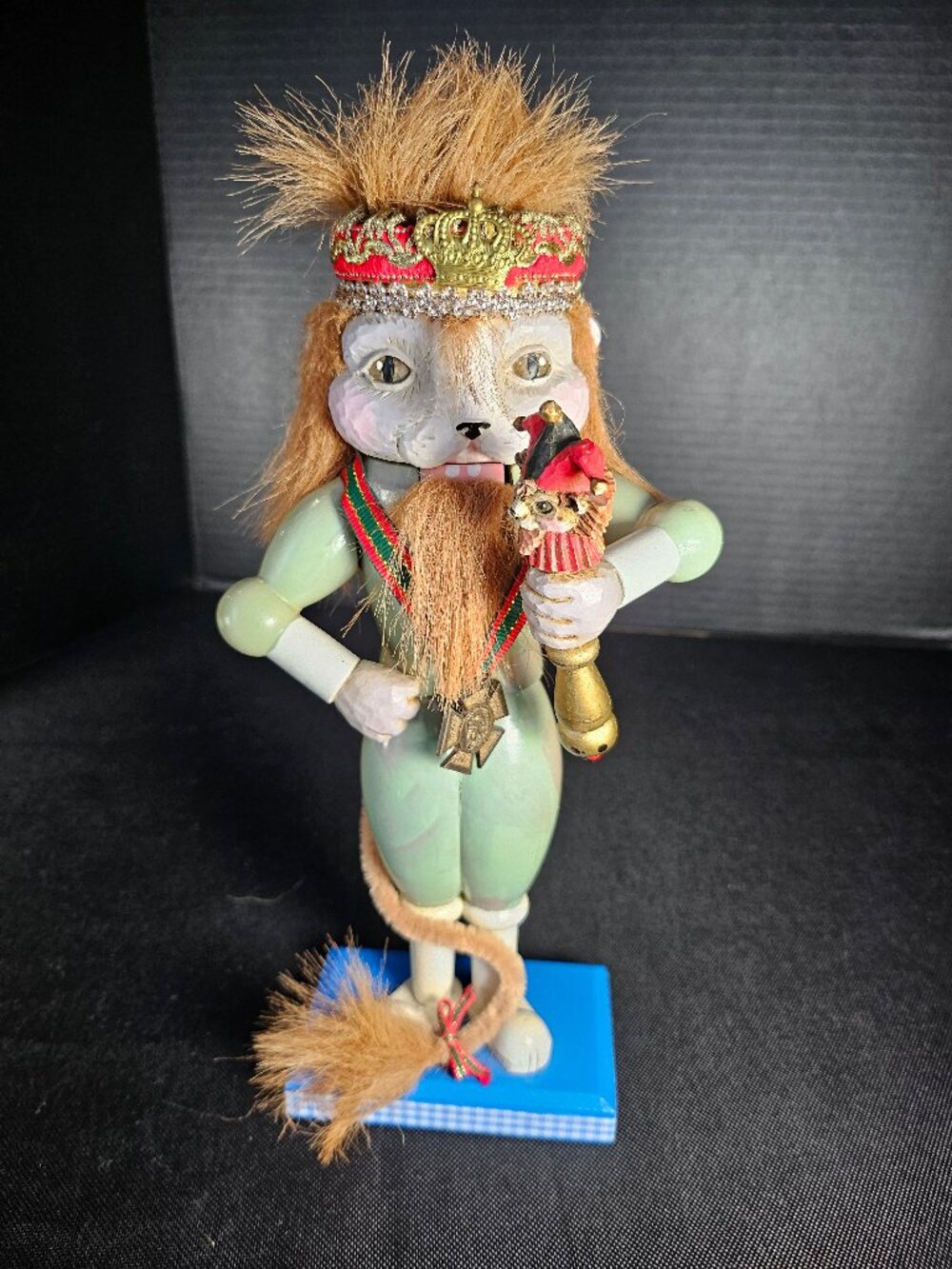 Vintage Mouse King Nutcracker Christmas Figurine 11" Wooden Holiday Decor